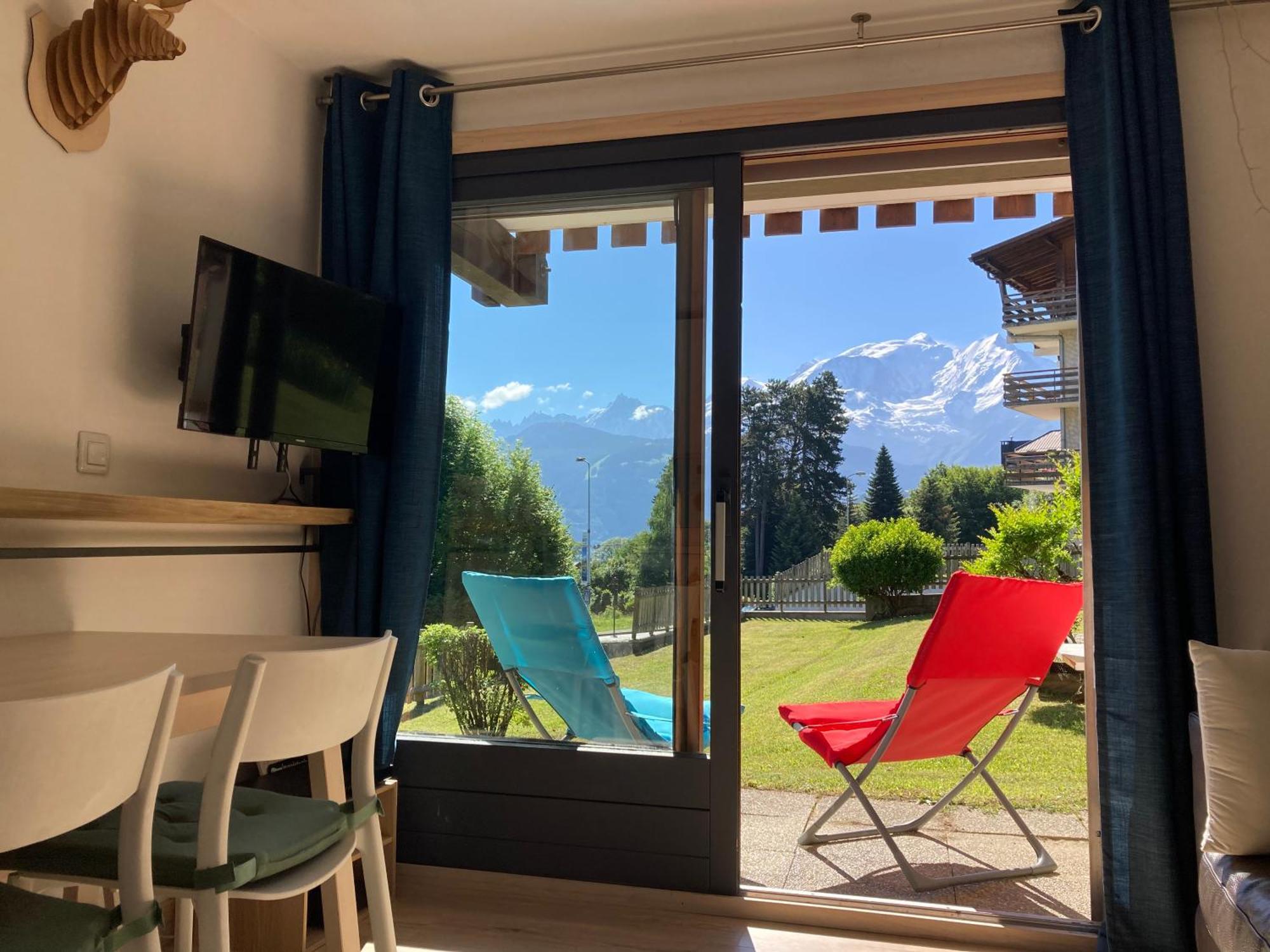 La Marmotte: Vue Mont Blanc, Terrasse, Parking Apartman Combloux Kültér fotó