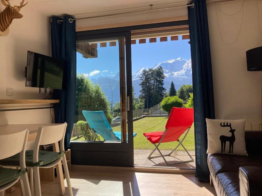 La Marmotte: Vue Mont Blanc, Terrasse, Parking Apartman Combloux Kültér fotó