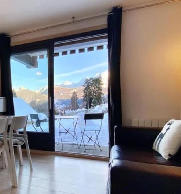 La Marmotte: Vue Mont Blanc, Terrasse, Parking Apartman Combloux Kültér fotó