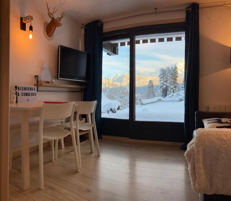 La Marmotte: Vue Mont Blanc, Terrasse, Parking Apartman Combloux Kültér fotó